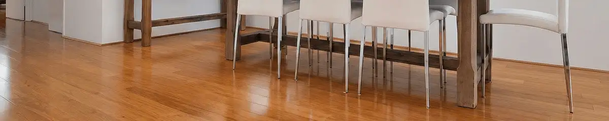 Professionally installed and refinished bamboo flooring in a residential home, showcasing smooth finish and natural wood tones in Anchorage, AK