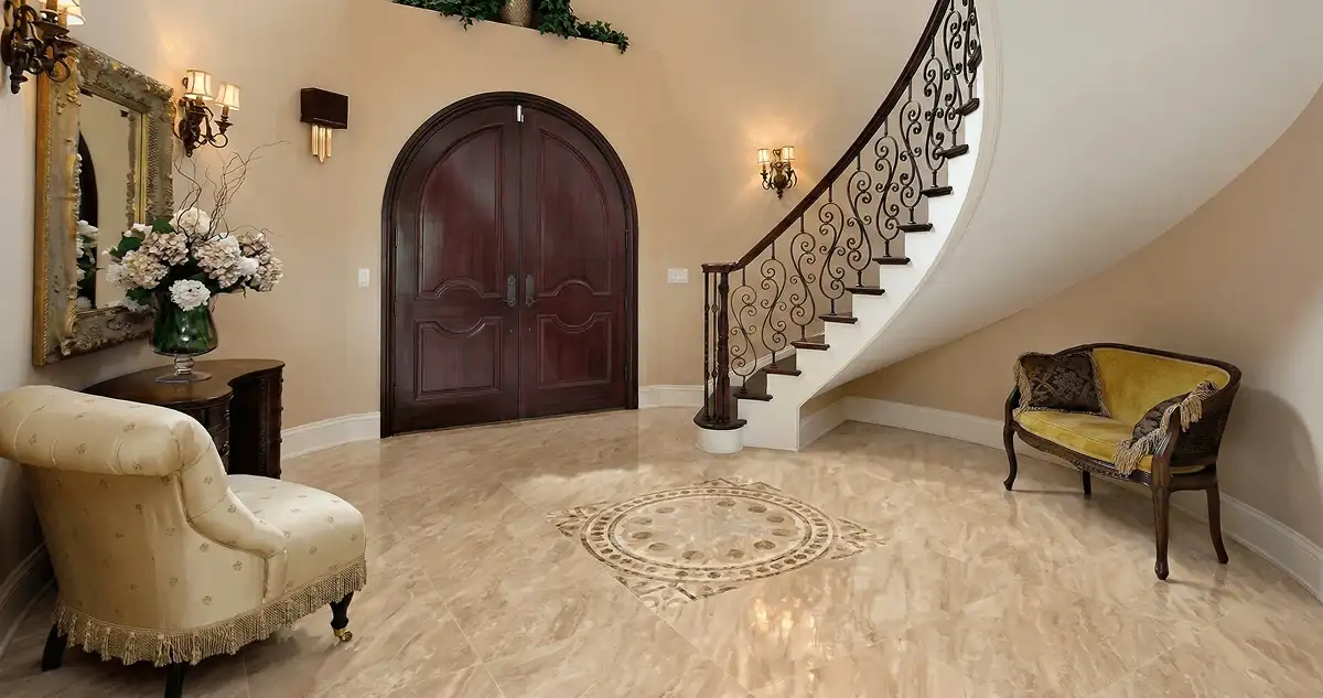 Entrance hall with professionally installed ceramic tile flooring in Anchorage AK